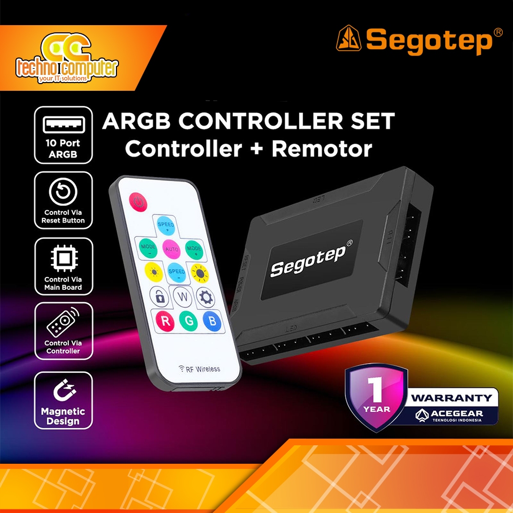 SEGOTEP ARGB CONTROLLER + REMOTE (10port 5v ARGB Controller + RM)