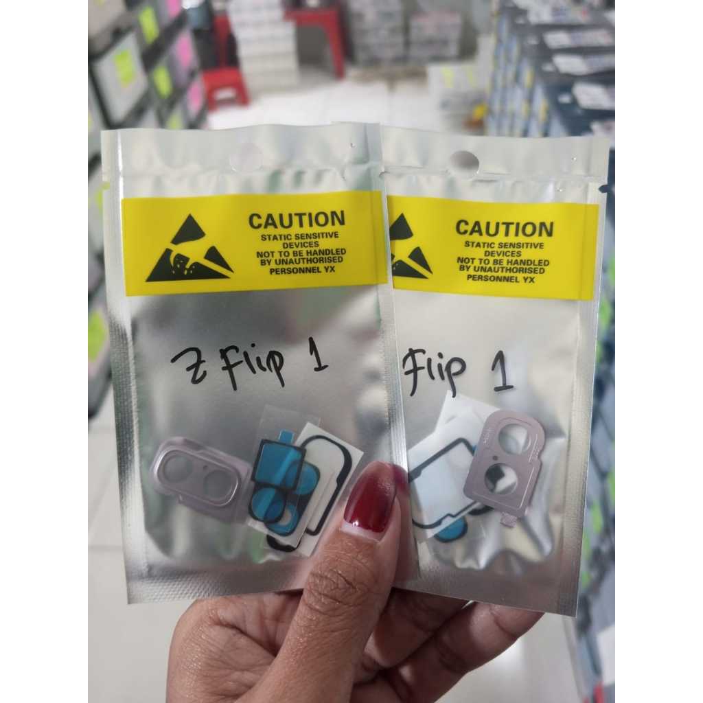กระจกกล้อง + วงแหวนเลนส์กล้อง Samsung Z FLIP 1 สีขาว