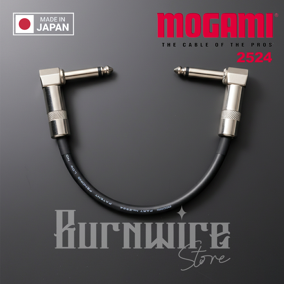 MOGAMI 2524 Guitar Effect Cable Jumper Patch L Round Pedal Original Japan 15 ซม., 20 ซม., 25 ซม.