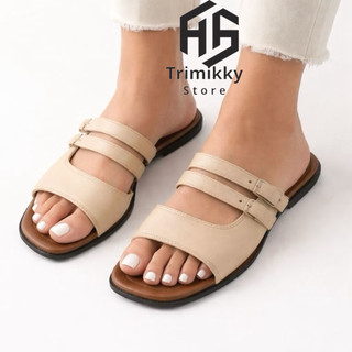 Sandal Teplek Wanita Model Kekinian // Sandal Flat Wanita Pijakan Super Empuk Terbaru // Sandal Flat Slop Slip On Korean Style 2026