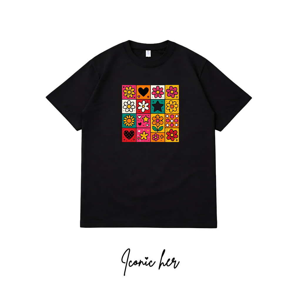 KATUN Iconic Her Womens Premium Cotton Star Flower เสื้อยืด