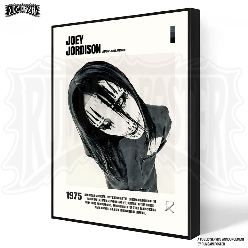 โปสเตอร์ Rumsain - Joey Jordison - บล็อกเฟรม - กรอบมินิมอล - กรอบติดผนัง - ตกแต่งผนัง
