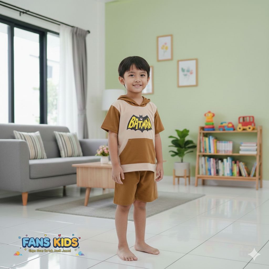 UNISEX HODIE SET สําหรับเด็ก AGED 1-5 ปี พร้อมการเมืองของแบทแมน