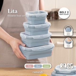 (RUMATIDY) LITA Kotak Makan Silikon Lipat Food Container Silicon Expandable Tempat Makan Silikon