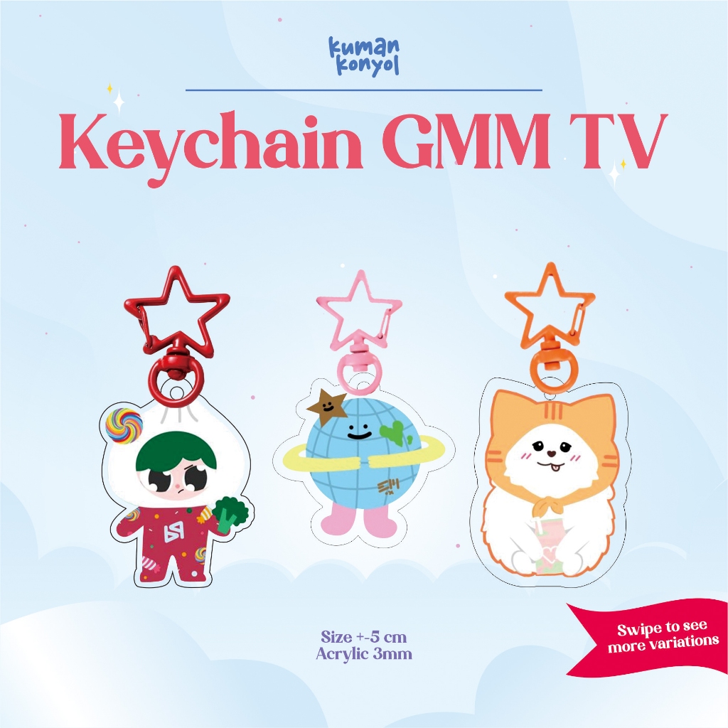 GMM TV KEYCHAIN - FANMADE - PERMPOON JAIDEE - STAR HOOK CLASP - พวงกุญแจ