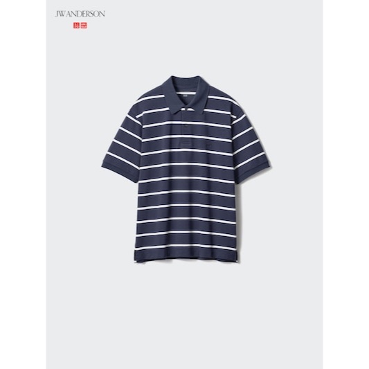 UNIQLO JWA Dry Pique เสื้อโปโลแขนสั้นลายทาง JASTIP BATBOY