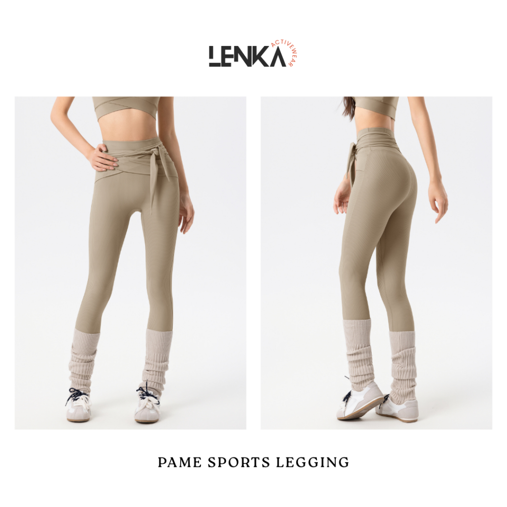 LEAKA - SPORTS LEGGING Cutbray Yoga Gym Golf พิลาทิส PAME