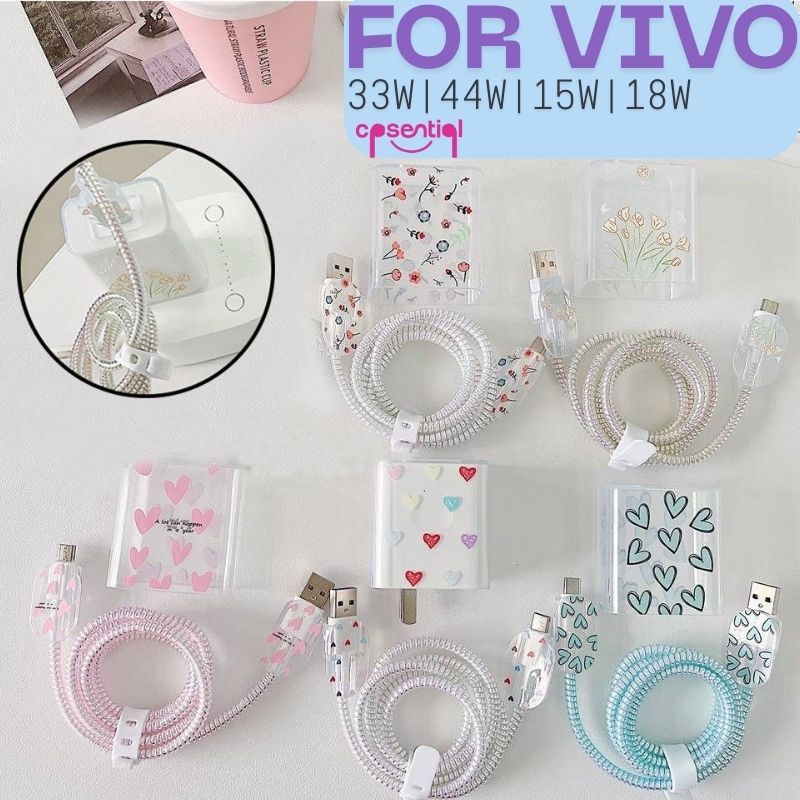 CASENTIAL | PAS ไซส์ | Vivo 33w & 44w & 15w & 18w ตัวป้องกันเครื่องชาร์จ | ชุดเครื่องชาร์จและสายเคเบ