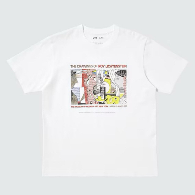 Uniqlo x MoMA Roy Lichenstein เสื้อยืดแขนสั้น UT สําหรับผู้ชายและผู้หญิง - สีขาว