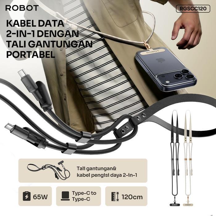 GANTUNGAN ROBOT RGSCC120/RGSCL120 Lanyard HP Lanyard + Data Cable Charger Cable 2in1 Type-C to Type-