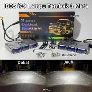 IBEZ i99 Lampu Tembak Biled Slim 3 Mata Blue Lens Wateproof