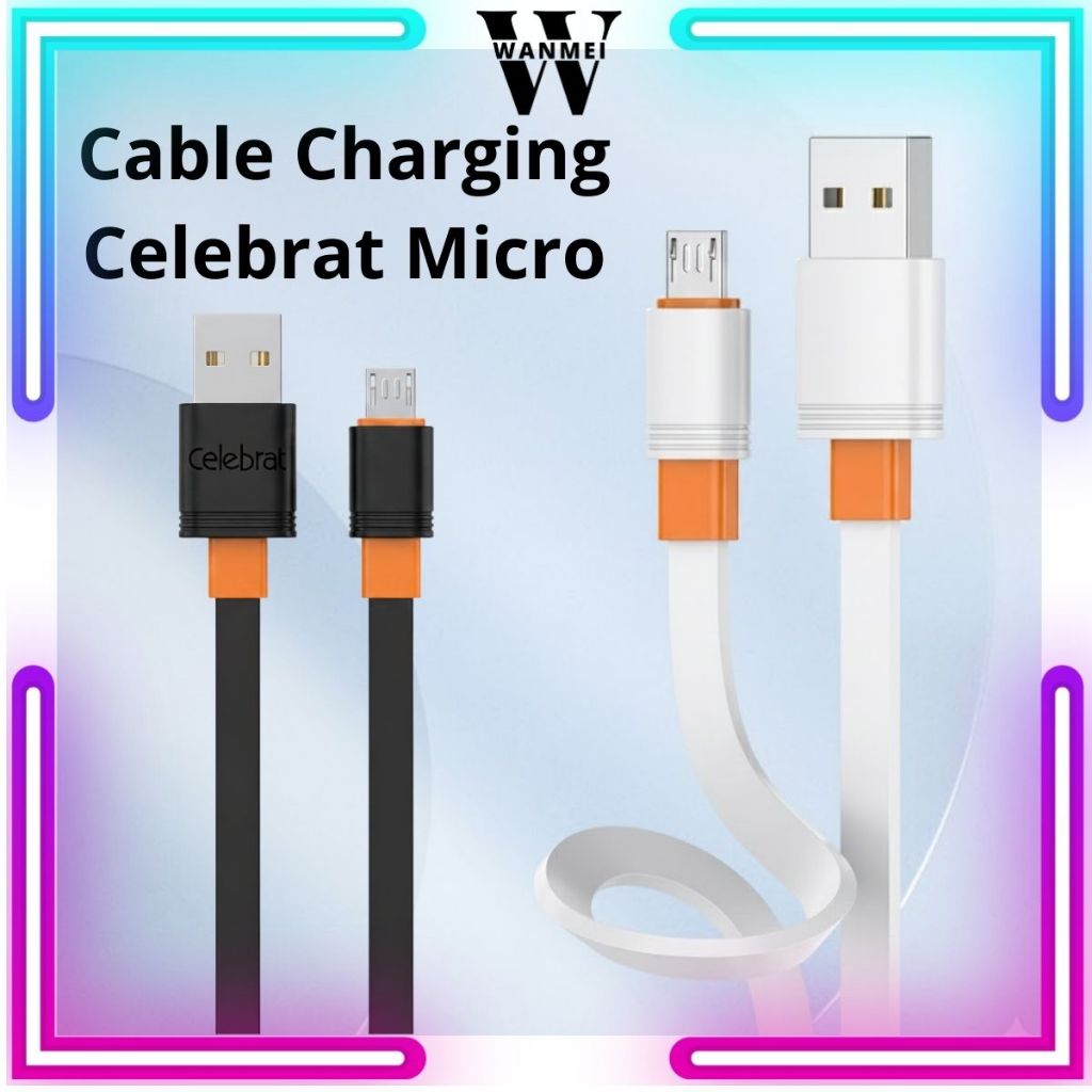 WM Cable Charger Celebrat CB-33-AM USB-A To Micro 2.1A ~ การชาร์จ PVC & การถ่ายโอนข้อมูล