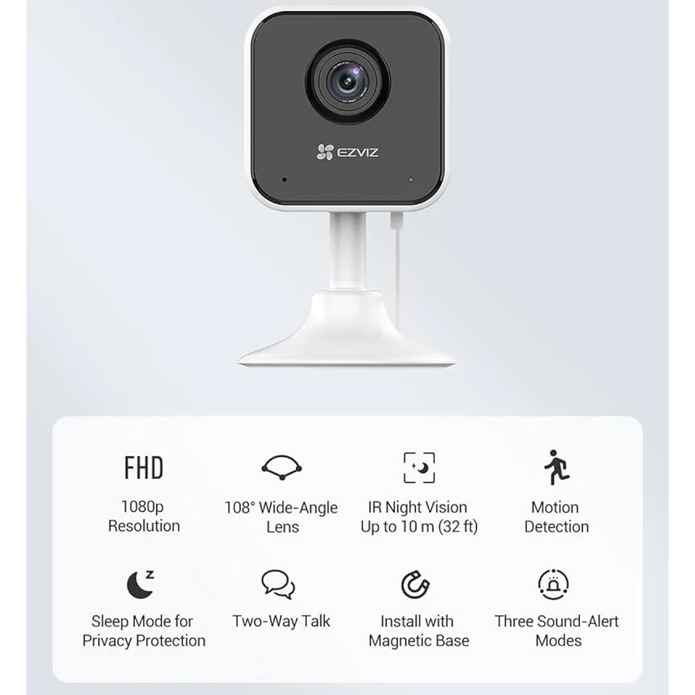 กล้องวงจรปิดภายในอาคาร Ezviz H1C 2MP พร้อมผลิตภัณฑ์ปรับอัตโนมัติ