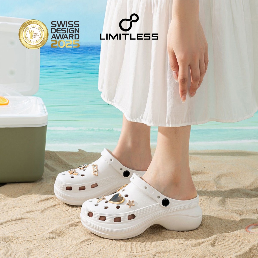 LIMITLESS [FREE PERMATA] FUJI Slop Sandals for Women, Last Permatata, Womens Platform Sandals, Size 