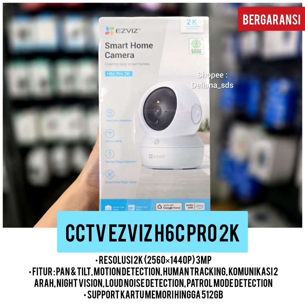 Ezviz H6C Pro 2K 3MP กล้องวงจรปิดพร้อมการรับประกันอย่างเป็นทางการ 1 ปี Ezviz H6C Pro กล้องวงจรปิดแบบ