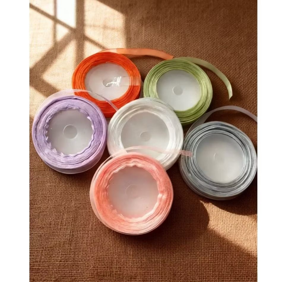 PLAIN ORGADY RIBBON/ORGANI RIBBON/RIBBON สําหรับถังและของขวัญ/ผ้าไหมแก้วขนาดเล็ก RIBBON