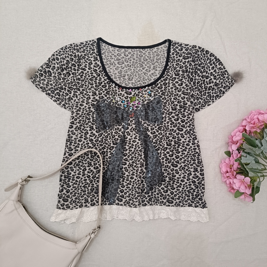 เสื้อลูกไม้ตัดผ้าฝ้าย Coquette Morikei