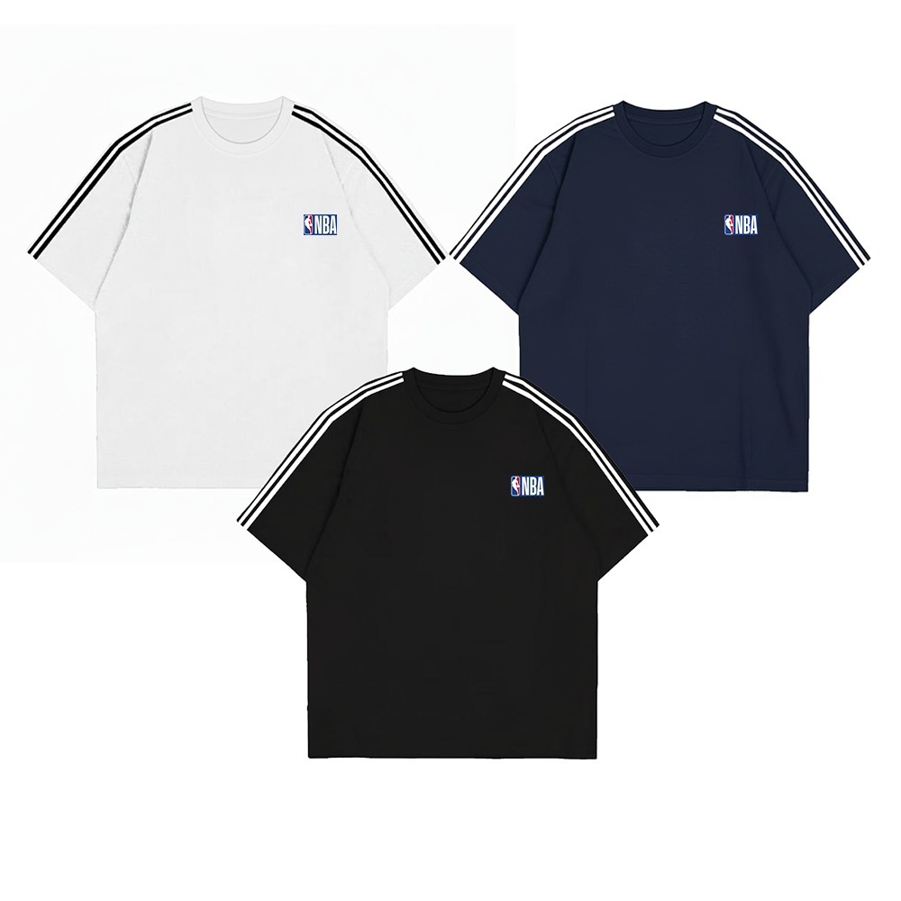 PLATINUM WORLD เสื้อยืด 9X-N-BA แถบสีดํา คุณภาพระดับพรีเมียมโดย Menswear.co.id A1