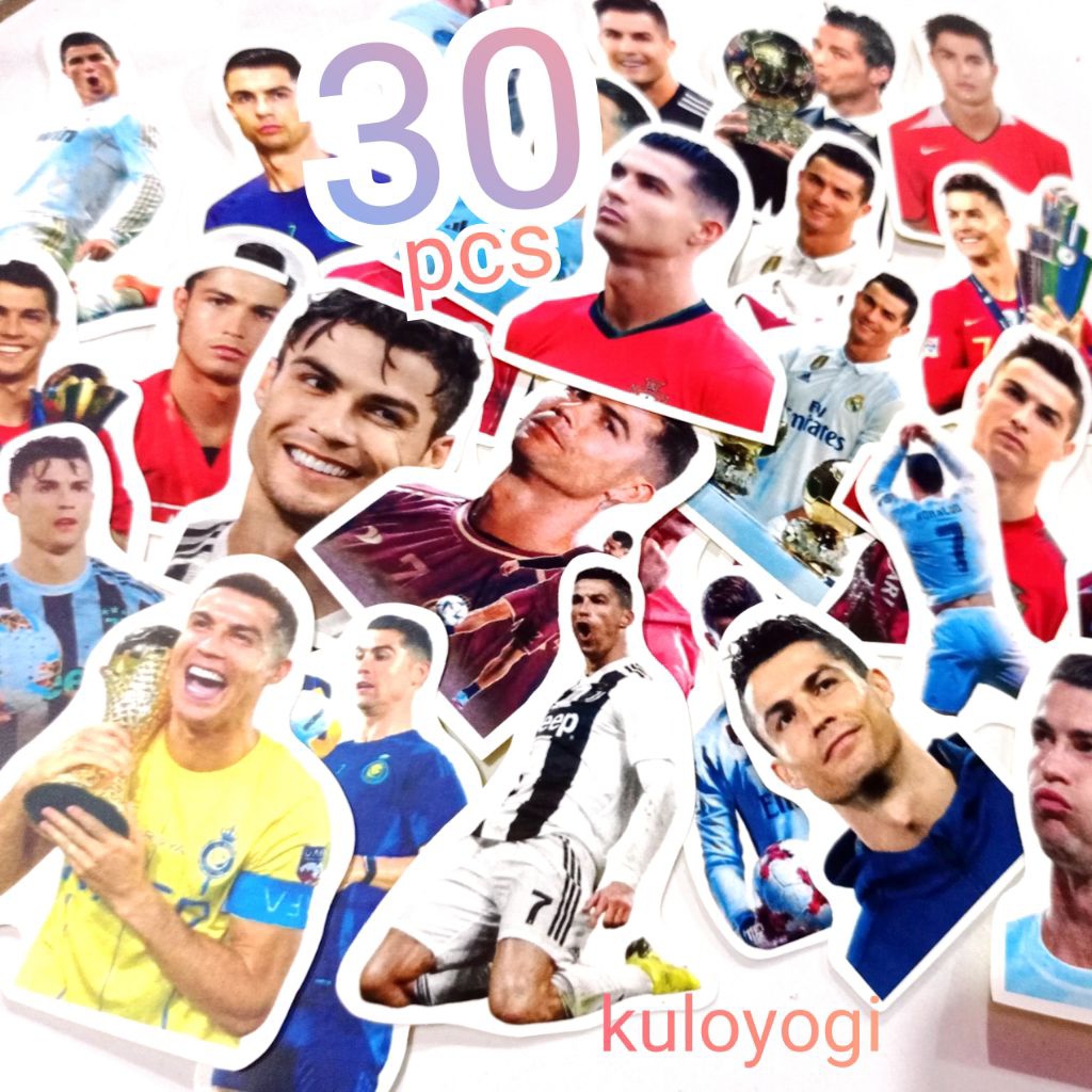 CR7 สติ๊กเกอร์ 20 ชิ้น Cristiano Ronaldo สติ๊กเกอร์โปรตุเกสฟุตบอลโลก Journal Diary ชุดสติ๊กเกอร์