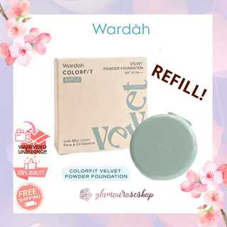 Wardah Colorfit Velvet Powder Foundation Refill -Bedak Padat Dengan SPF20 - Oil Control - Tahan Lama (REFILL)