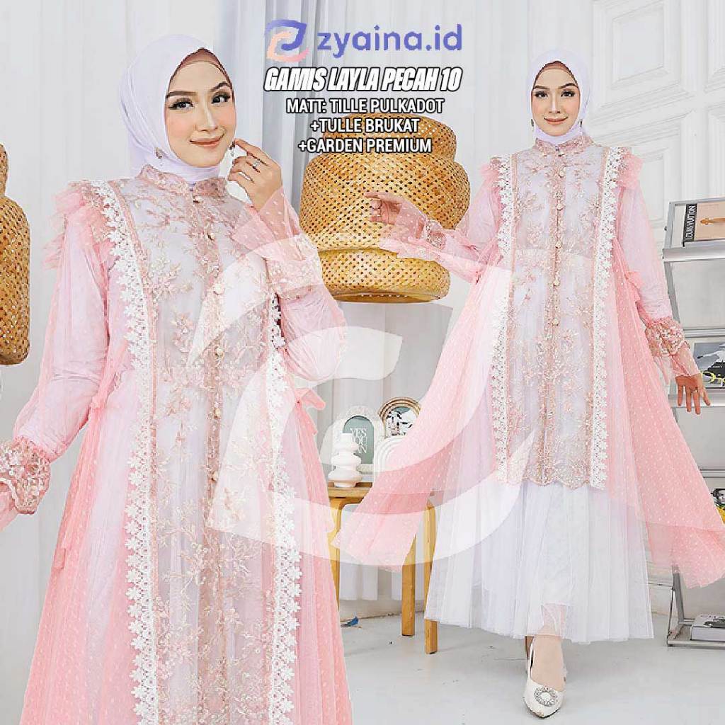 (เท่านั้น)LAYLA CARISA OUTER BRUKAT GARDEN IMPORT -- ไปยัง WEDDING --เสื้อผ้าสตรีเทรนด์