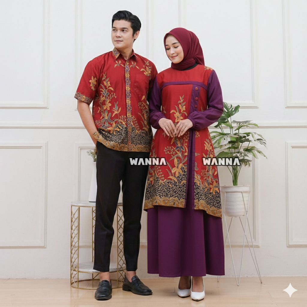 KEMEJA TRENDY COUPLE GAMIS BATIK SHIRT EID OUTFIT