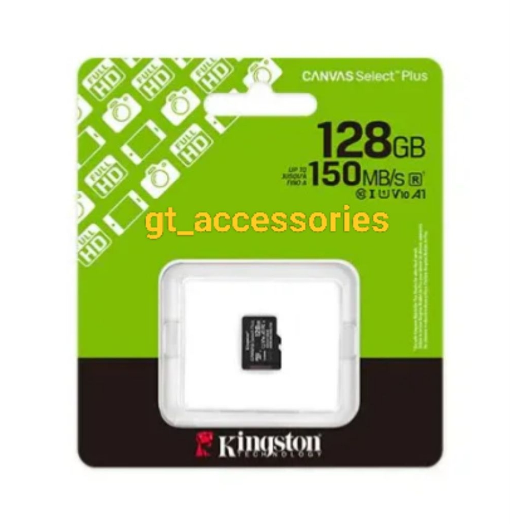 การ์ดหน่วยความจํา MicroSD Canvas Select Plus Class 10 ของ Kingston 128GB