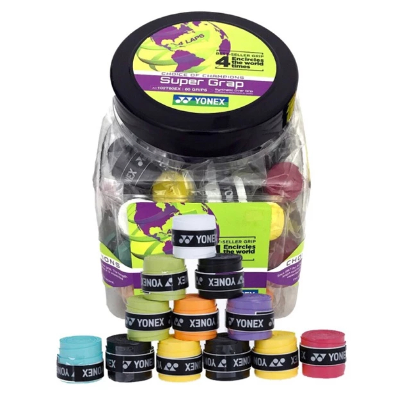 AC102T60EX Yonex Badminton ด้ามจับยางบาง ORIGINAL AC 102 EX รอบ (บรรจุภัณฑ์พลาสติก)