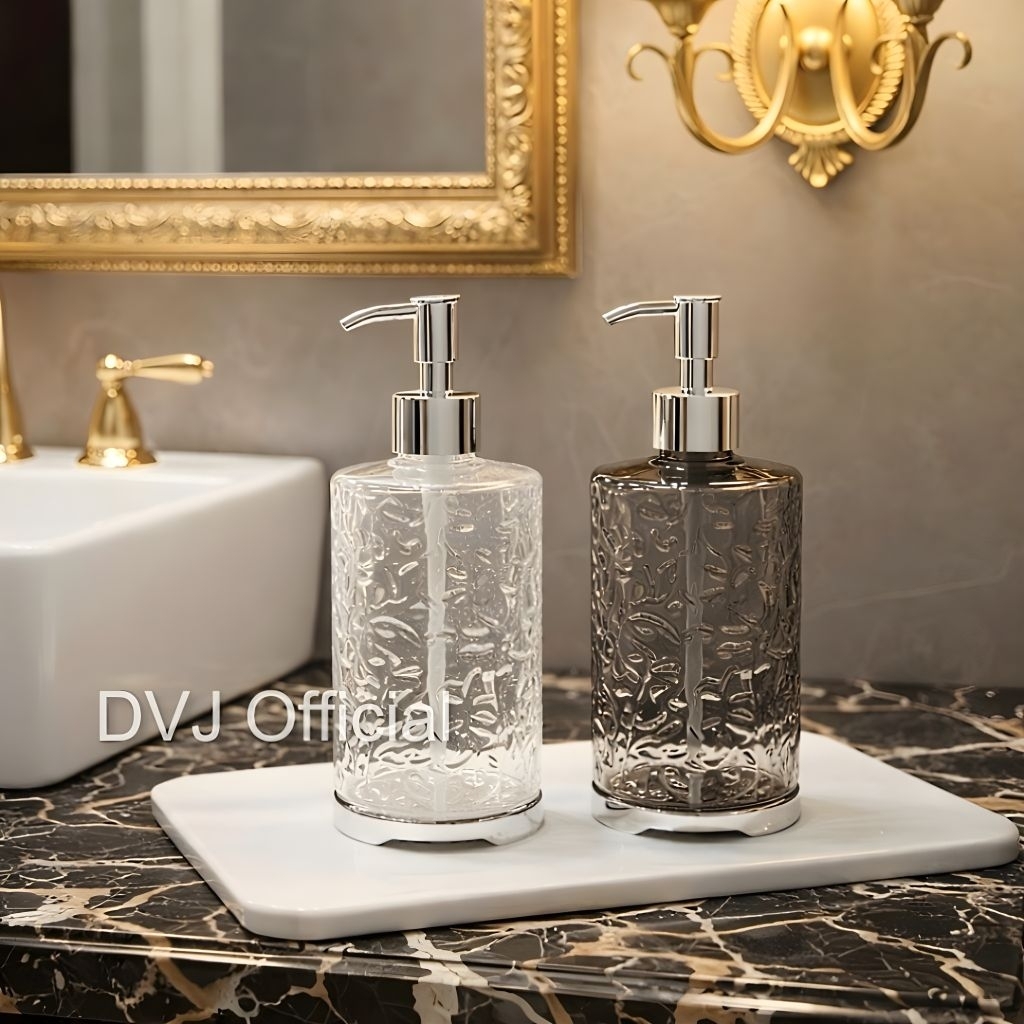 SAMPO 400ml PET Pump Soap Bottle ผู้ถือแชมพูโปร่งใสใส Aesthetic Liquid Soap Dispenser - DVJ Official