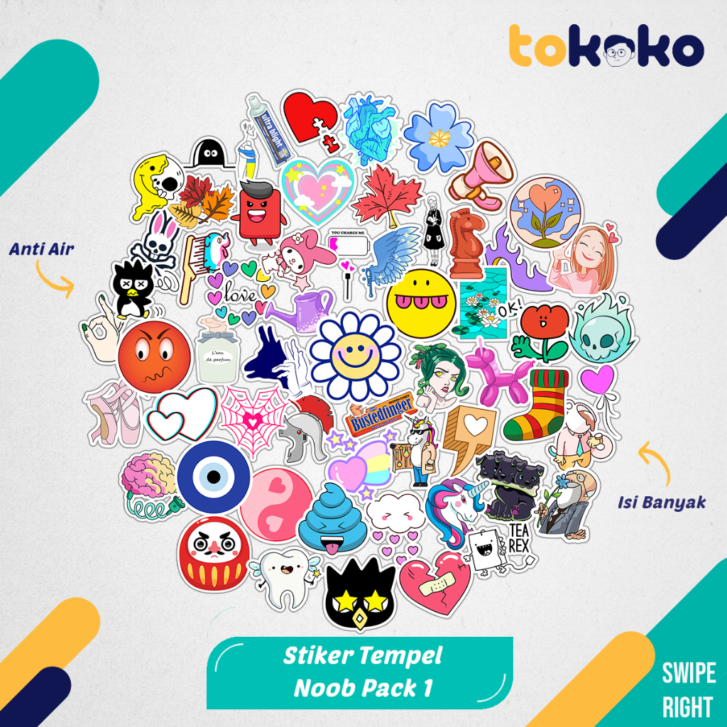 Noob สติ๊กเกอร์ตัดแพ็ค 1 กระดาษฟิล์มการ์ตูนไวนิลตกแต่งแล็ปท็อปกระเป๋าเดินทาง Tumbler ตู้เย็น DIY