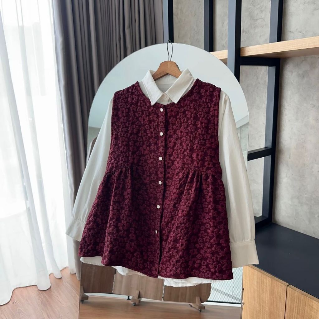 TOP ของผู้หญิง / FUKURO JAGUARD VEST / DIONARA OVERSIZE OUTER VEST FITS SMP WEIGHT 80KG