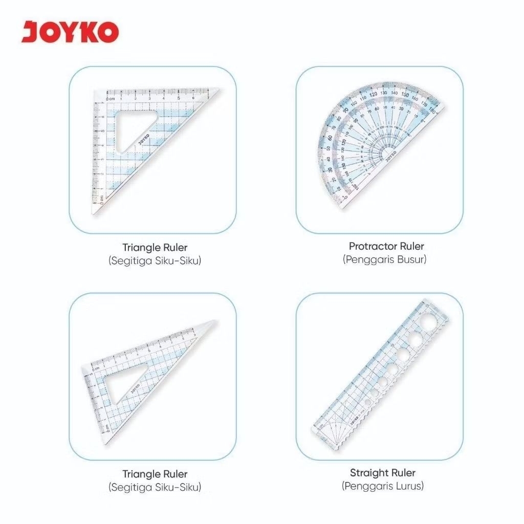[ DOZEN ] RULER SET RL-PS6 JOYKO / RULER SET RL PS-6 JOYKO / TRIANGLE ARC RULER SET