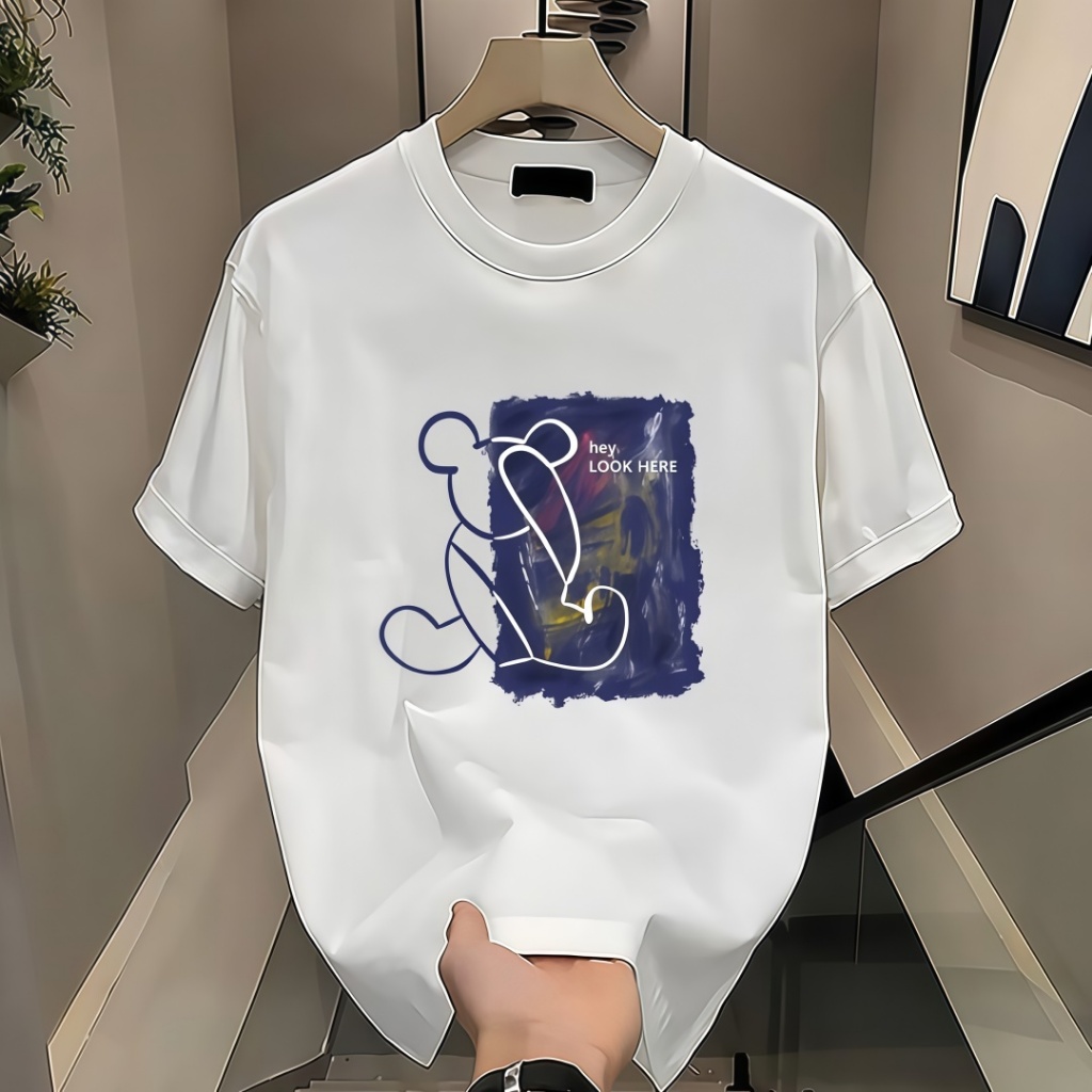 แนะนําเสื้อยืดชายโอเวอร์ไซส์ลาย Graffiti Art Motif แขนสั้น