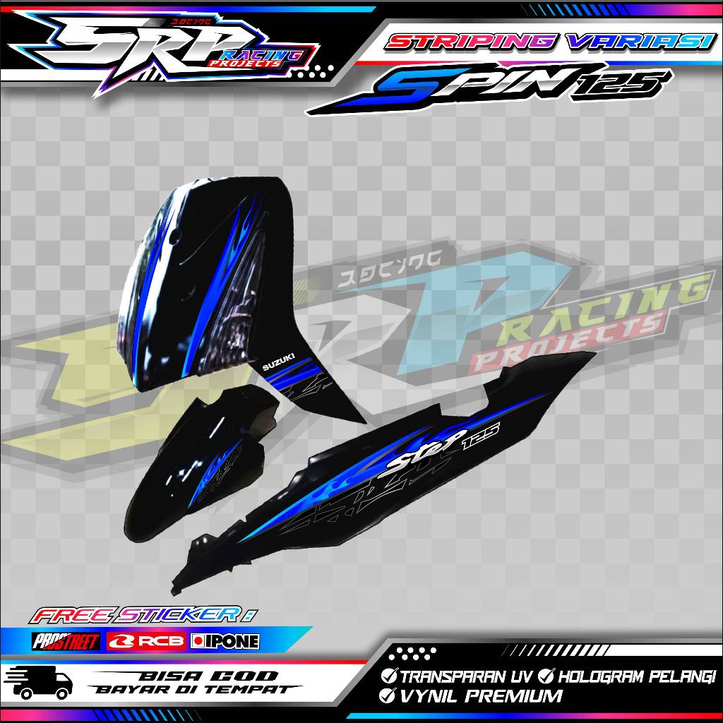 SUZUKI SPIN 125 MOTORCYCLE VARIATION STRIPING - STEP / SUZUKI SPIN 125 VARIATION STICKER LIST