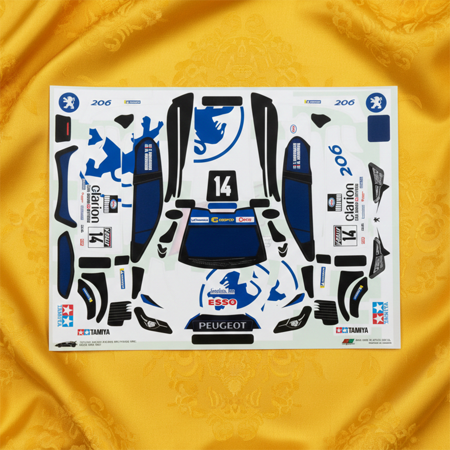 สติ๊กเกอร์ Toyota Gazoo Racing WRT/YARIS WRC - Peotuge 206 - White Body - ไวนิลเคลือบ Doft