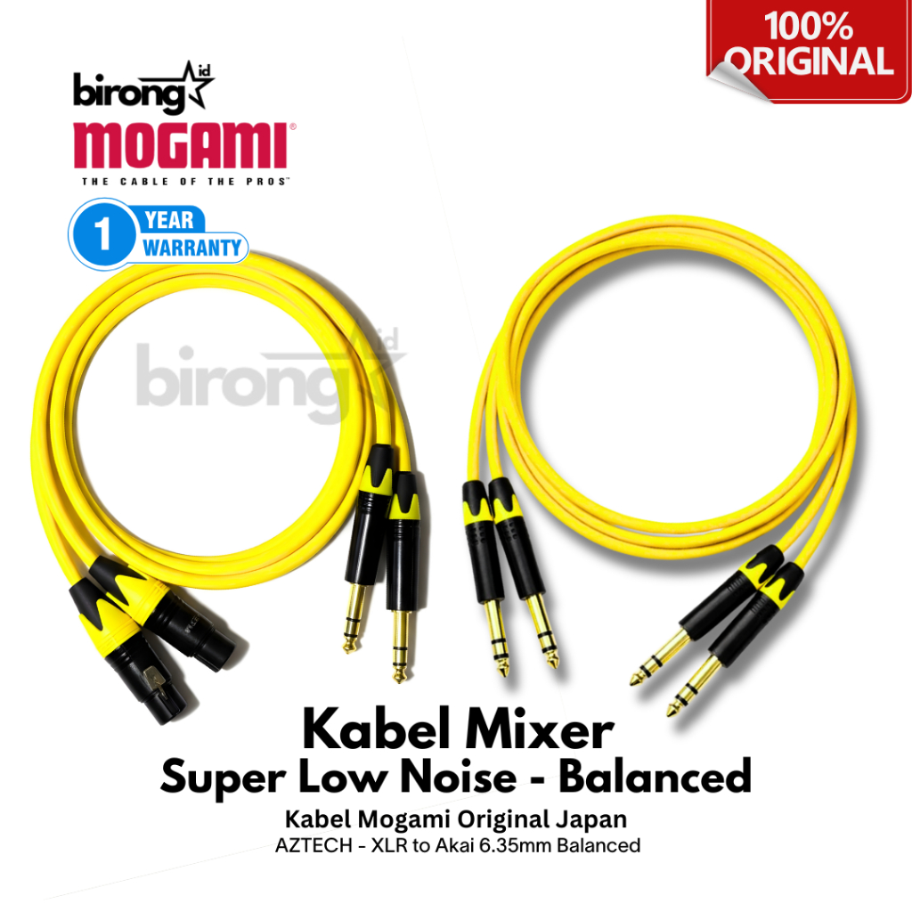 Mogami Cable Balanced Mixer Audio Interface Super Low Noise - Double XLR Female to Akai 6.5mm TRS Ba