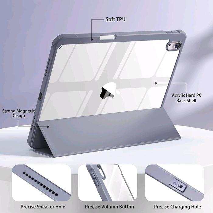 EVO CRYSTAL FOLIO CASE IPAD 10-IPAD GEN 11 2025 Back Clear / Transparent With Slot pen Flip cover