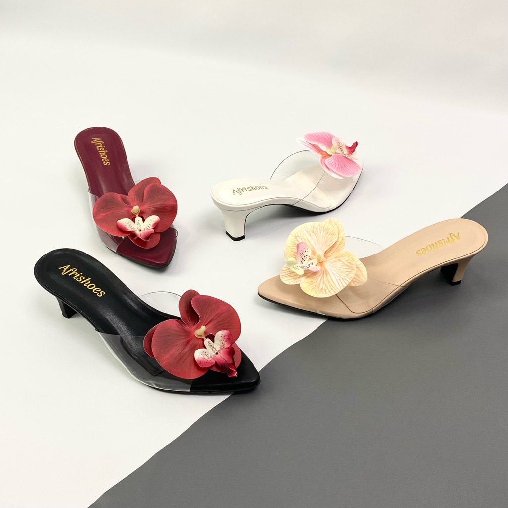 รองเท้าส้นสูงขนาดใหญ่ Kokop Mika Bunga Orcid 5 ซม. Pointed Toe Orchid