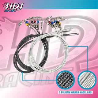 ข้อต่อสายแก๊ส L CNC Stainless HDJ RACING Thread m10 / 14 สายเงินหรือดํา 2 เมตร | สากลสําหรับก๊าซเสีย
