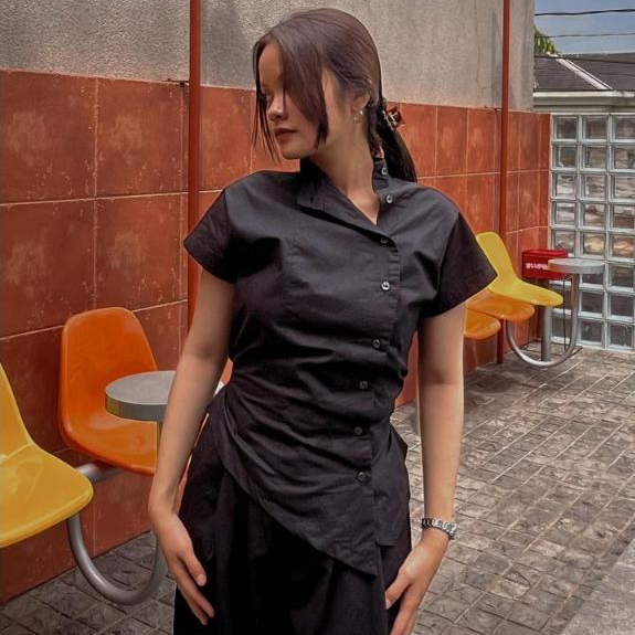 เสื้อเชิ้ตสั้น KEMEJA Manice Veyra - เสื้อเชิ้ตลําลองไม่สมมาตร - เสื้อเชิ้ตลําลองไม่สมมาตร