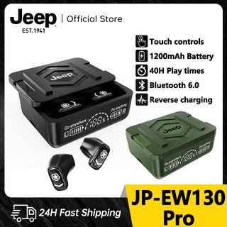 Jeep EW130 Pro TWS Earphone Bluetooth 6.0 Headset Nirkabel 1200mAh Anti Air Mode Gaming Low Latency Panggilan Jernih dengan Noise Reduction, Bisa Reverse Charging untuk HP