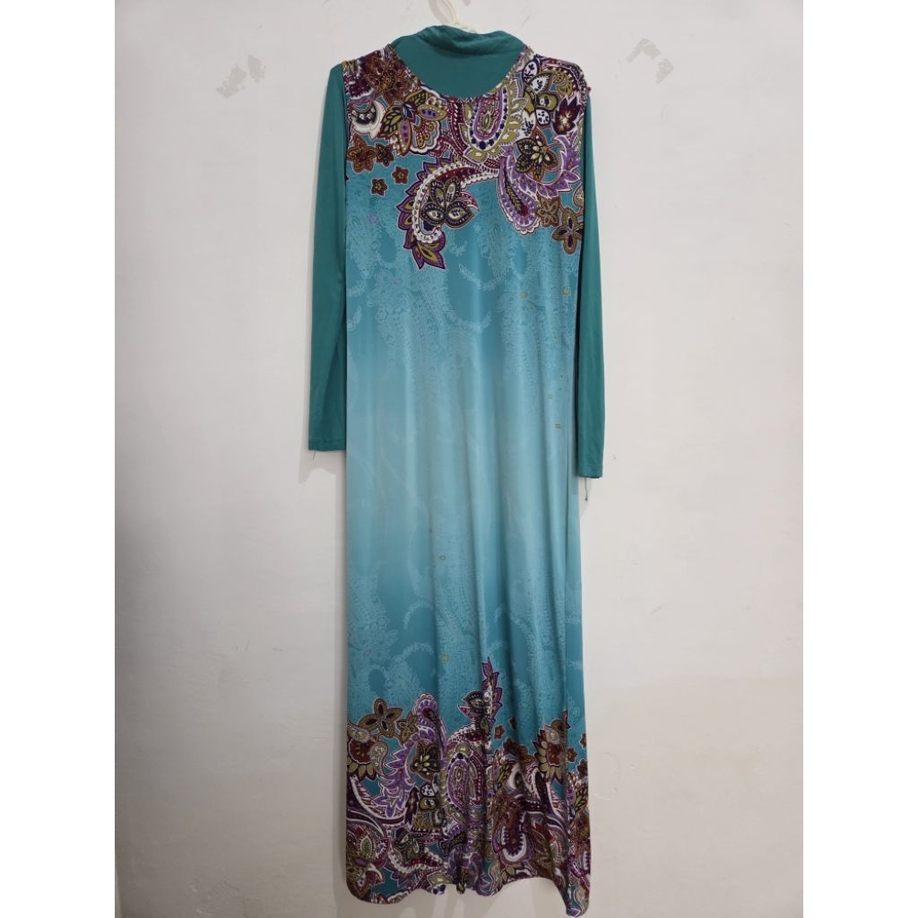 HIJAU เสื้อผ้ามุสลิมชุด Tosca Green Batik Pasley Motif สําหรับผู้หญิง