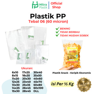 Plastik PP Lebar 6–60 cm Tebal 06 – Kantong Plastik Snack Keripik Tebal Bening