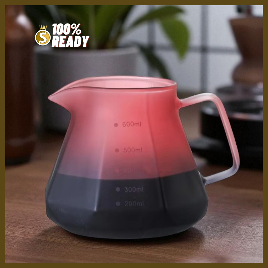 V60 Coffee Server 600ml / V60 Server 600ml Borosilicate Glass Coffee Pot / Coffee Server Glass