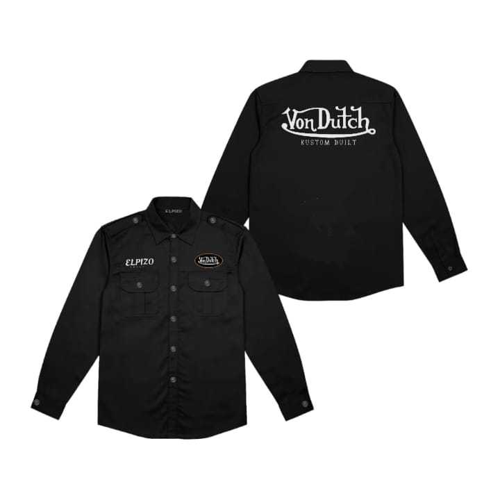 KEMEJA Workshirt V0N DUTCH FONT เสื้อทํางานแขนยาว unisex pdh distro bandung เสื้อผ้าผู้ชายและผู้หญิง
