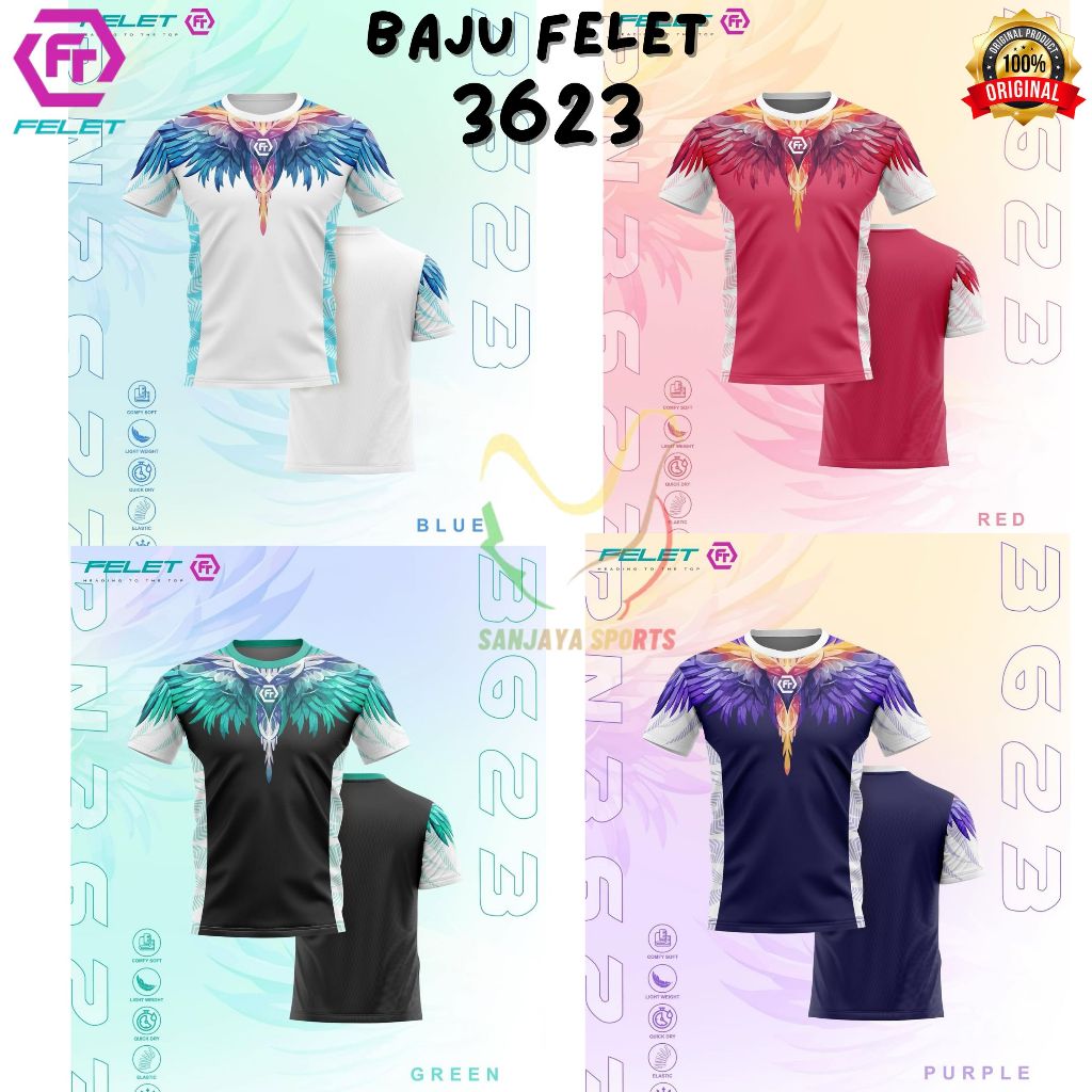 Felet RN 3623 RN3623 QUICK DRY เสื้อแบดมินตัน Tshirt / เสื้อแบดมินตันต้นฉบับ