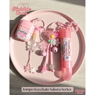 (Part 1) Jompo Keychain by Habibie Craft Gantungan kunci freshcare fresh care minyak kayu putih lucu kekinian viral imut sakura pink bag Charm tas hiasan