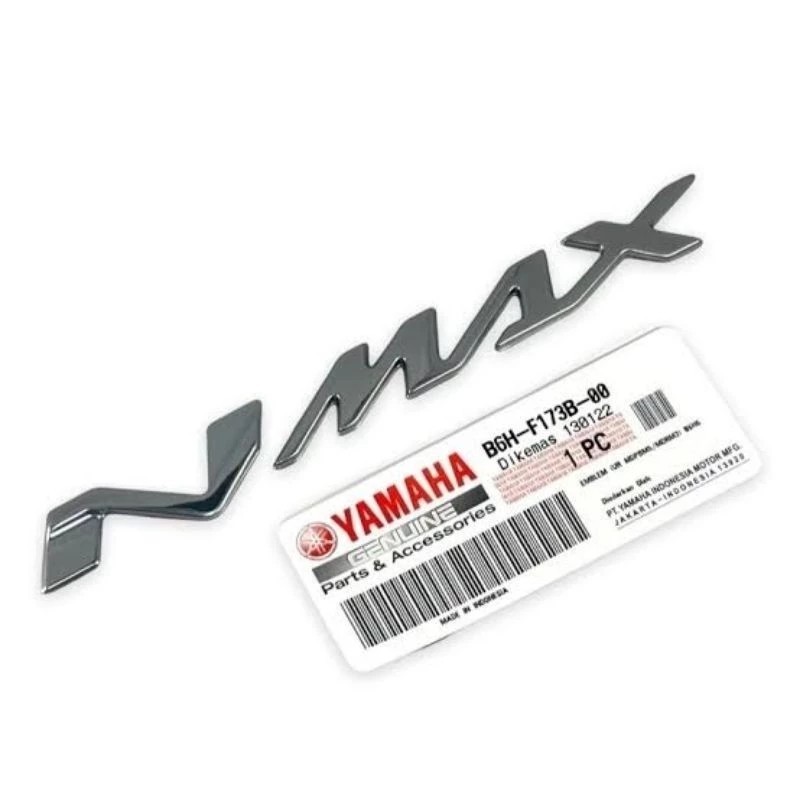 โลโก้ 3D EMBLEM SILVER COLOR N MAX 155 ใหม่ TURBO NEO S YAMAHA B6H-F173B-00 ต้นฉบับ