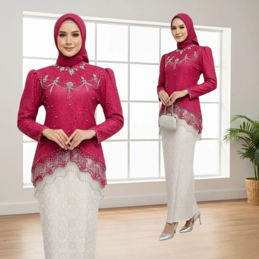 สร้อยคอ Ronce ชุด Kebaya/ลูกไม้ Kebaya ด้านล่างสําเร็จการศึกษา Kebaya ชุด/ชุด Kebaya + กระโปรง Songk