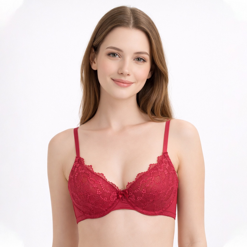 Young Curves Bra Spring Lace 3/4 Cup B Wired Push Up C03-10412B